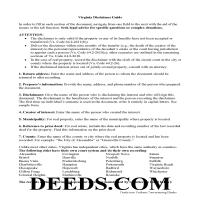 Buena Vista City Disclaimer of Interest Guide Page 1