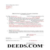 Ferry County Completed Example of the Transfer on Death Affidavit Document Page 1
