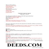Skamania County Completed Example of the Certificate of Trust Document Page 1