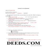 Wood County Completed Example of the Affidavit of Heirship Document Page 1