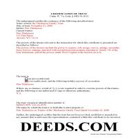 Completed Example of the Certificate of Trust Document Page 1