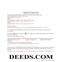 Completed Example of the Memorandum of Trust Document Page 1