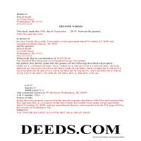 District Of Columbia County Completed Example of the Trustee Deed Document Page 1