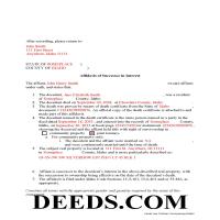 Power County Completed Example of the Affidavit of Successor Document Page 1