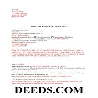 Owyhee County Completed Example of the Personal Representative Deed Document Page 1