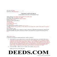 Lincoln County Completed Example of the Certificate of Trust Document Page 1