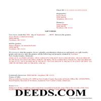 New Castle County Completed Example of the Gift Deed Document Page 1