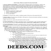 Kent County Special Warranty Deed Guide Page 1