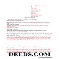 New Castle County Completed Example of the Trustee Deed Document Page 1