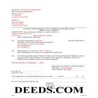 Sussex County Completed Example of the Contractor Certification of Payment Document Page 1