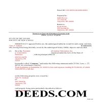 New Castle County Completed Example of the Notice of Mechanics Lien Document Page 1