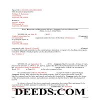 Sussex County Completed Example of the Lien Release Document Page 1