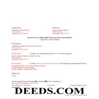 Grafton County Completed Example of the Manufactured Housing Quit Claim Deed Document Page 1