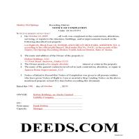 Completed Example of the Notice of Completion Document Page 1
