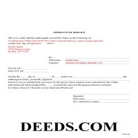 Completed Example of the Affidavit of Service Document Page 1
