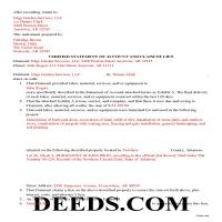 Independence County Completed Example of the Claim of Mechanics Lien Document Page 1