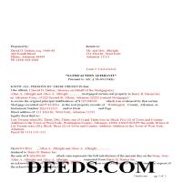 Completed Example of the Satisfaction Affidavit Document Page 1