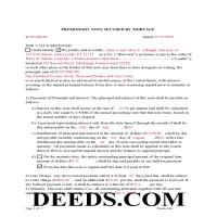 Bedford County Completed Example of the Promissory Note Document Page 1