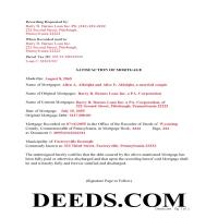 Lebanon County Completed Example of the Satisfaction of Mortgage Document Page 1