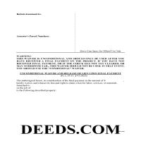 Charlotte County Unconditiona Waiver upon Final Payment Form Page 1