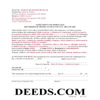 Sussex County Completed Example of the Assignment of Mortgage Document Page 1