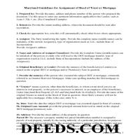 Carroll County Guidelines for Assignment of Deed of Trust-Mortgage Page 1