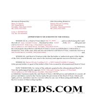 Anne Arundel County Completed Example of the Appointment of Substitute Trustee(s) document Page 1