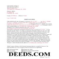 Plymouth County Completed Example of the Mortgage Deed Document Page 1
