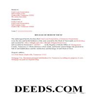 Wayne County Completed Example of the Release of Deed of Trust Document Page 1