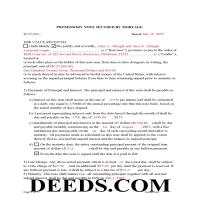 Kingfisher County Completed Example of the Promissory Note Document Page 1