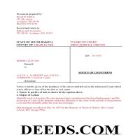 Completed Example of a Notice of Lis Pendens Document Page 1