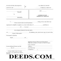 Affidavit of Service Form Page 1