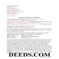 Bennington County Completed Example of the Mortgage Document Page 1