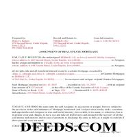 Appanoose County Completed Example of an Assignment of Real Estate Mortgage Document Page 1