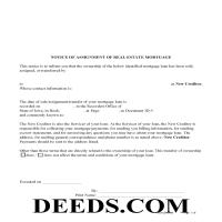 Union County Notice of Assignment of Real Estate Mortgage Form Page 1