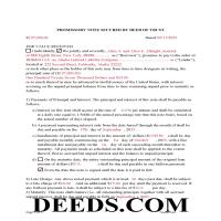 Completed Example of the Promissory Note Document Page 1