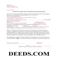 Completed Example of a Notice of Assignment Document Page 1