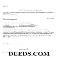 Grant County Notice of Assignment of Mortgage Form Page 1