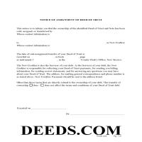 De Baca County Notice of Assignment of Deed of Trust Form Page 1