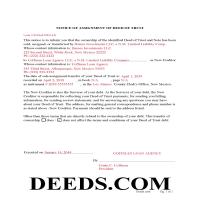 Taos County Completed Example of Notice of Assignment Document Page 1