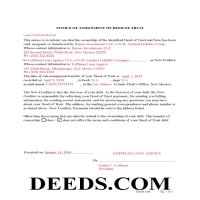 Harding County Completed Example of Notice of Assignment Document Page 1