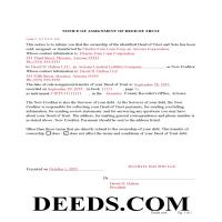 Completed Example of Notice of Assignment Document Page 1
