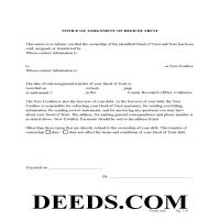 Contra Costa County Notice of Assignment of Deed of Trust Form Page 1