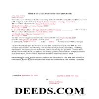 Tift County Notice of Assignment-Completed Example Page 1