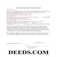 Newton County Completed Example of Notice of Assignment Document Page 1