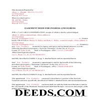 Snohomish County Completed Example of an Easement Deed Document Page 1