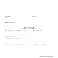 Grenada County Quit Claim Deed Form Page 1