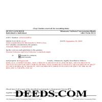 Completed Example of the Quit Claim Deed Document Page 1
