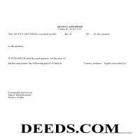 Fountain County Quit Claim Deed Form Page 1