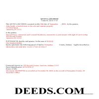 Dubois County Completed Example of the Quit Claim Deed Document Page 1
